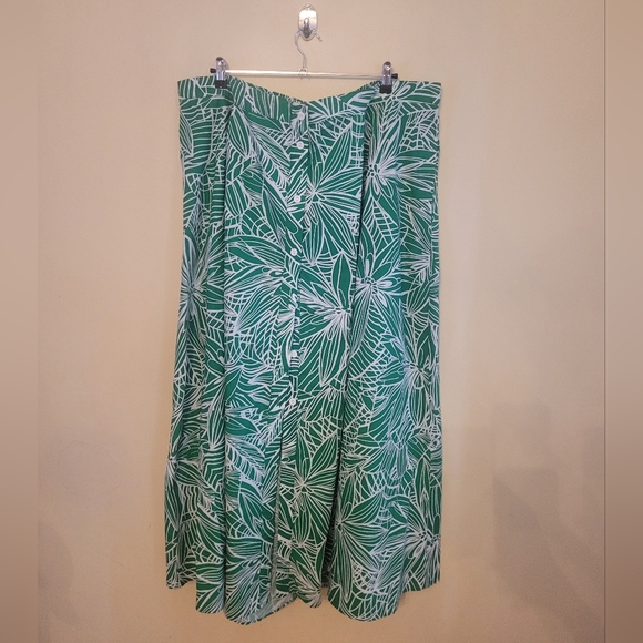 Tabitha Brown Maxi skirt green tropical print size 2x - Picture 1 of 4